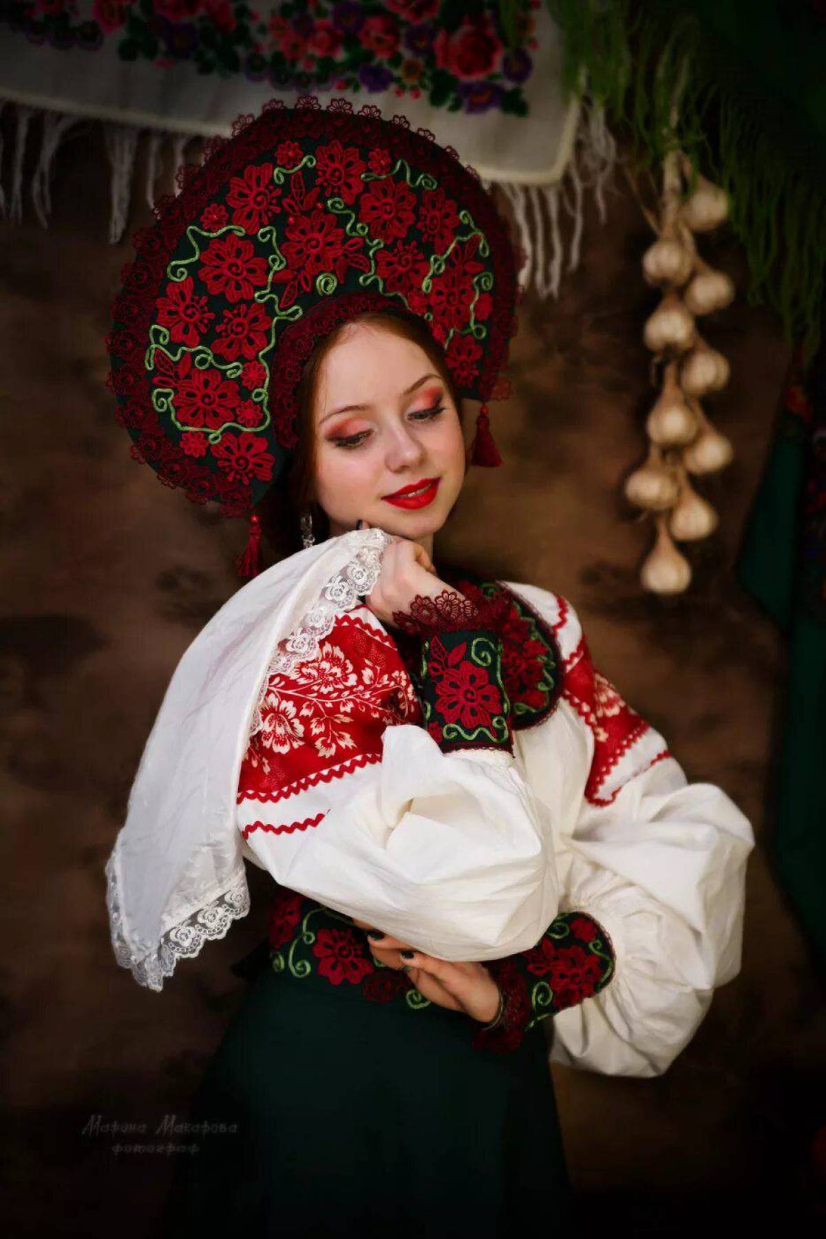 Women in Slavic costumes underwear in Malabo