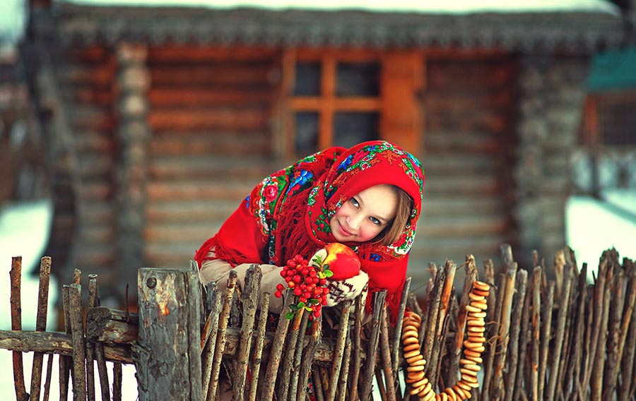 Sexy girl Women in Slavic costumes in Malabo