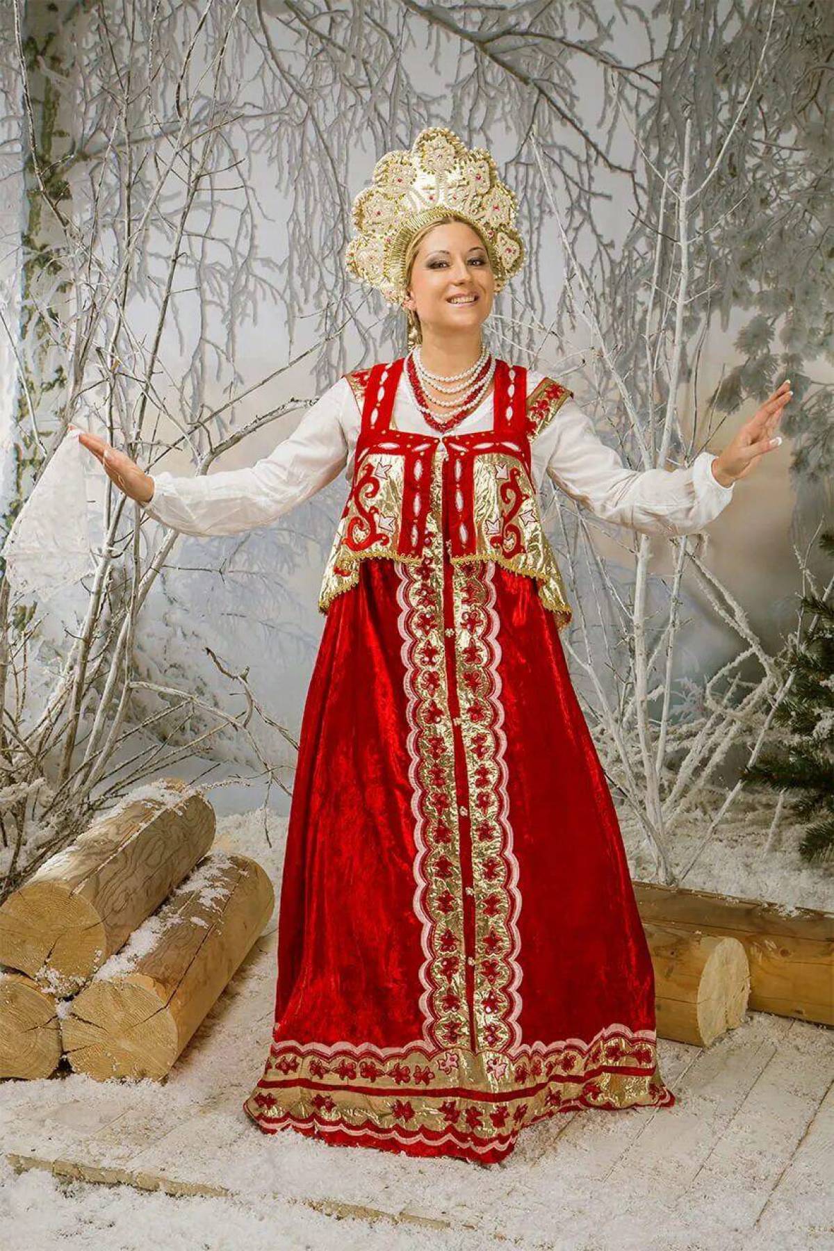 Girls in Slavic costumes in Malabo